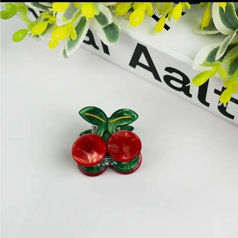 Mini Cherry Shaped Hair Clips - Picture 2 of 3